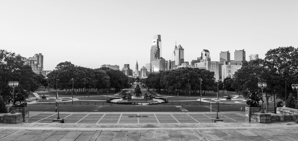 Skyline of Philadelphia from the Art Museum